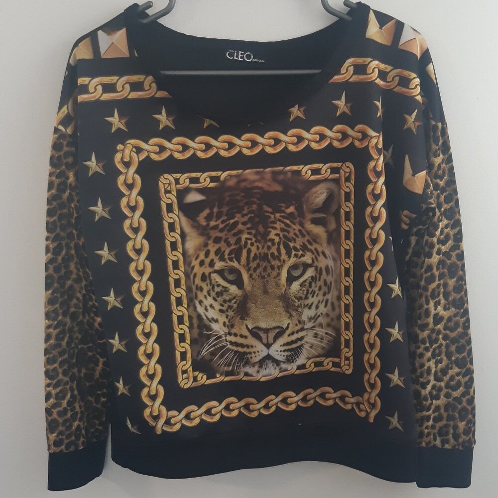 CLÉO Apparel Brand Sweater long sleeve for Girls 12-13 years old Leopard